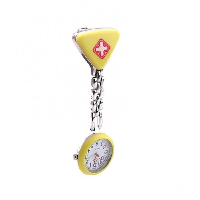 Montre à Clip Pour Infirmière – Design Cartoon Jaune, Rétractable, Pratique Pour Le Personnel Soignant