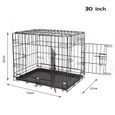 Cage de Transport Pliable - Pour Chiens et Chats - Noir - Avec 2 Portes - 76x47x53 cm!!!-1