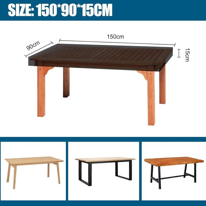 Housse Protection Table 150x90cm Oxford 600D, Imperméable UV Meuble ...