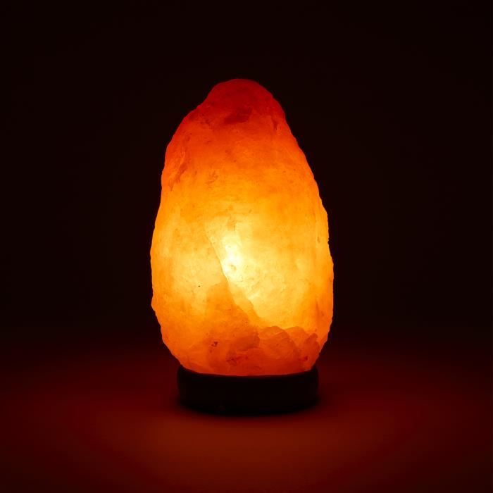 Lampe en Cristal de Sel de l'Himalaya The Body Source - Naturelle &  Fabriquée à la Main avec Base en Bois - 3-5kg - Cdiscount Maison