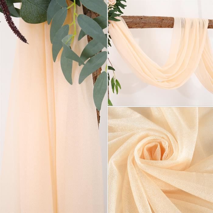 WERTSWF Rideaux en mousseline de soie pour arche de mariage, cantonnière transparente pour réception, guirlande, plafond, chaise de table de mariage, 70 x 550 cm WERTSWF Rideaux en mousseline de soie pour arche de mariage, cantonnière transparente pour réception, guirlande, plafond, chaise de table de mariage, 70 x 550 cm