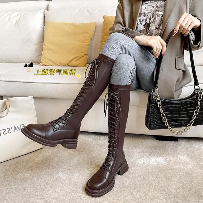 Botte cuir lacet hotsell femme