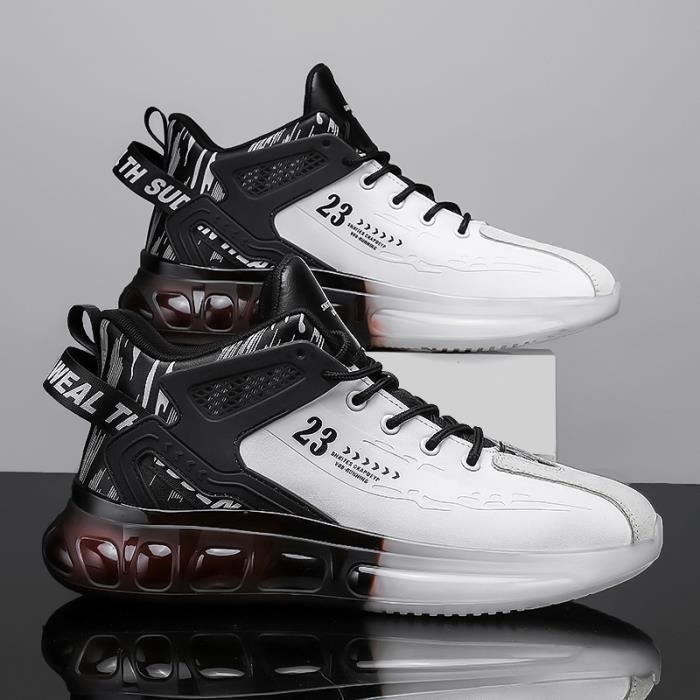 Chaussures De Basket Respirantes En Tricot Pour Hommes Avec Fermeture À