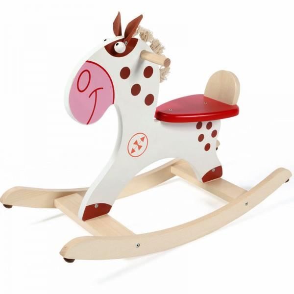 Cheval bascule bois : Jouet cheval à bascule en bois pour bébé et enfant -  Janod