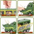 Dinosaure Jouet Camion Transporteur de Voiture , 6 Dinosaure Figurine et 3 Mini Voitures Jouet ,Cadeau pour Enfant 3 à 9 ans-2