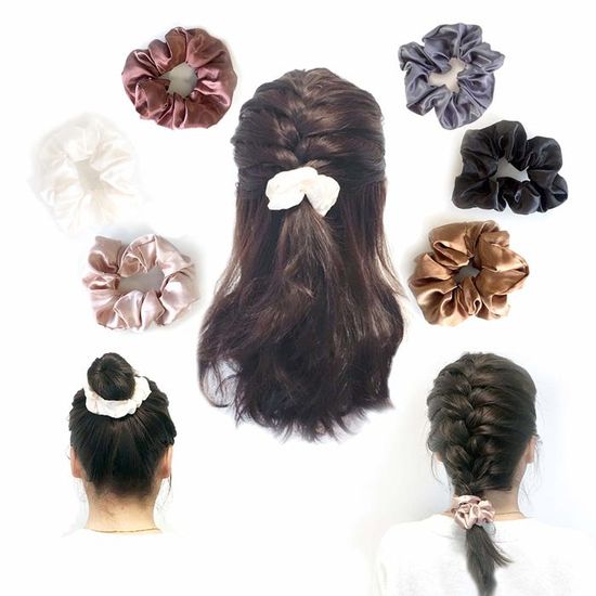 Lot De 6 Chouchous (élastiques) En Soie MUSC INTIME - Multicolores, Accessoires Cheveux Neufs