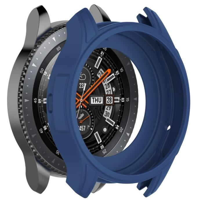 Coque de protection en silicone pour Samsung Galaxy Watch 46mm SM R800 et Gear S3 Frontier Guixiangshop Bleu