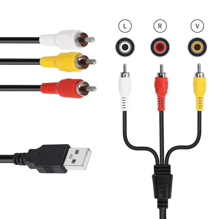 CABLING® Adaptateur USB mâle vers 3 RCA mâle 1,5 m - Cdiscount Informatique