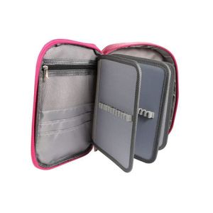 Trousse à Dessin Grande Capacité 120 Emplacements - Pour Crayons, Feutres, Fournitures D'art - Tissu Oxford - Noire