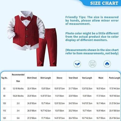 Ensemble Baptême Bébé Garçon Freebily - Costume Gentleman Chemise Pantalon Nœud Papillon - Taille 9-12M à 3-4Ans