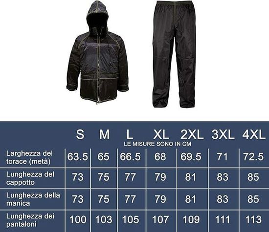 Combinaison Moto Imperméable Rebeca - Veste + Pantalon + Sac - Noir - Homme/femme