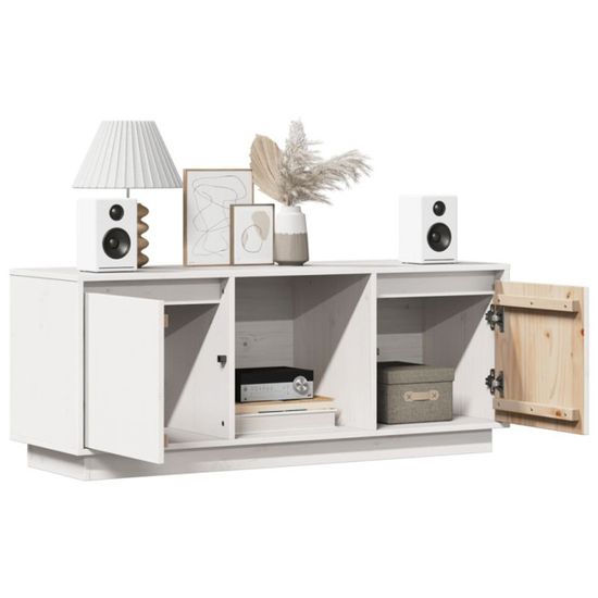 Meuble TV FLAM En Pin Massif 110x40x50 Cm - Banc Télé Design VidaXL, Neuf