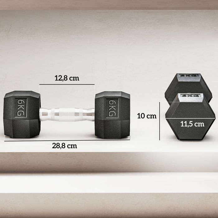 Ensemble Haltères Courtes 2x5kg HOMCOM - Haltérophilie Musculation Acier Caoutchouc Noir