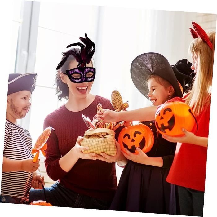 1 Ensemble 2 Pièces Masque Demi-Visage En Dentelle Costume D'Halloween Pour  Enfants Masque D