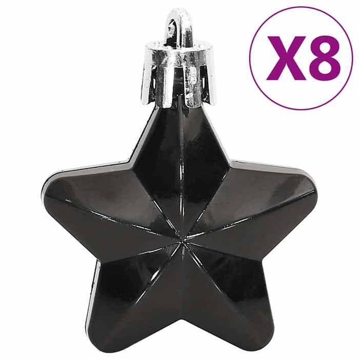 Lot De 4 Boules De Noël Noires XXL - Déco Moderne Pour Sapin, Salon - Ornements En Plastique Incassable