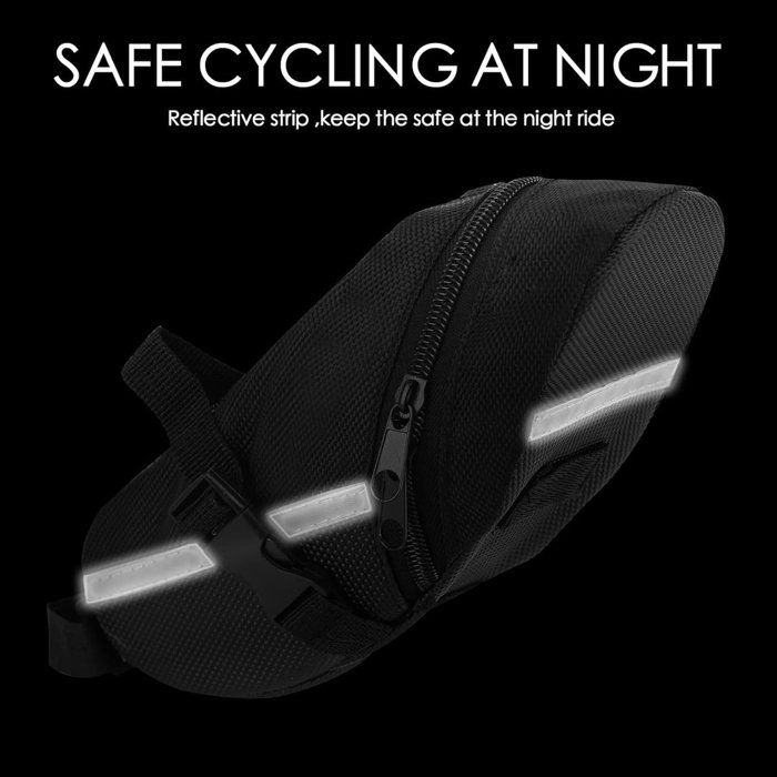 Sacoche De Selle Rouge Pour Vélo – 21 X 9 X 9,5 Cm, Réflecteurs, Légère (103,5g) – Résiste Aux Éclaboussures – Pour VTT, Route, Pliant