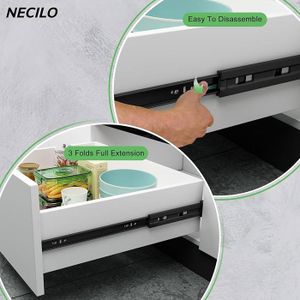 Glissières Tiroir Robustes 400mm,Coulisse De Tiroir à Roulement à Billes à Extension Complète Rail,Capacité De Charge 68 Kg 1 Paire - Bricolage