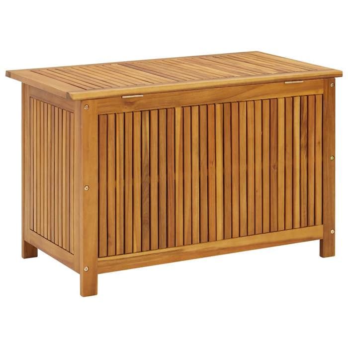 Boîte De Rangement Jardin 90 L Marron Texture Bois – Coffre Étanché & Verrouillable Intérieur/Extérieur