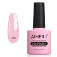 AIMEILI Rose Vernis à Ongles Semi-Permanent UV LED Nude Pink Gel Polish 10ml- Cake Pop (019)-0