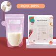 Sachets de Conservation Lait Maternel Lot de 30, 200ml sachet conservation lait maternelle pré-stérilisés, sans BPA, double-0