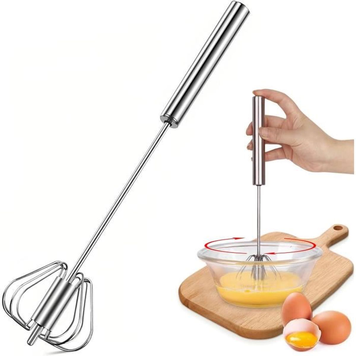 Fouet à œufs Manuel En Acier Inoxydable - Mini Fouet De Cuisine Pour Mélanger, Battre Et Fouetter (22 Cm)