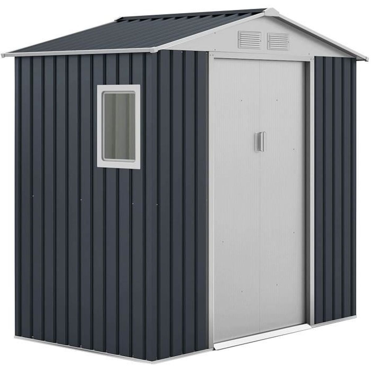 Abri De Jardin En Metal Darwen Anthracite Blanc 2 71 M Exterieur