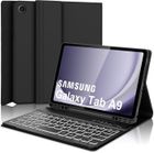 040PARTS Clavier pour Samsung Galaxy Tab A9 8.7", coque avec clavier Galaxy Tab A9, italien Bluetooth rétro-éclairé amovible clavier, noir
