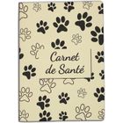 NEMAU Protège Carnet de Santé Animaux – Chien & Chat – Fabriqué en France – Gomme Expansée - Modèle Empreinte beige