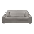 VENTE-UNIQUE Canapé 4 places convertible express en simili EMIR - Gris - Couchage à lattes larges 160 cm - Matelas 14 cm