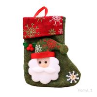 Grande Chaussette De Noël à Suspendre - 48x23 Cm, Velours, Décoration Sapin Ou Cheminée, Couleur Vin - 10