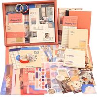 155pcs Autocollants de Scrapbooking Rétro, Scrapbooking Vintage, Décoration en Papier, Cadeau DIY pour Filles Dames