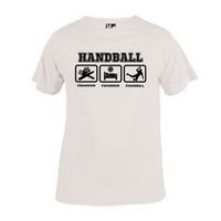 T-shirt 3-12 ans fille handballeuse enfant " Manger Dormir Handball | Tee shirt blanc handball fille