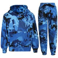 Survêtement Camouflage Enfants Unisexe - Haut et Bas Jogging Costume - Camo Bleu - Manches Longues