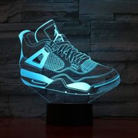 7 coloré USB Sneaker chaussures 3D Illusion lampe enfants chambre sommeil lumière LED lampe de Table enfant nuit lumières fête