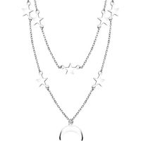 SOFIA MILANI - Collier pour Femmes en Argent 925 - Chaine de Couches - avec Pendentif en Forme de Lune Etoile - 50294