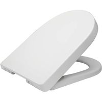 WOLTU Abattant WC en plastique avec charnière inoxydable,Couvercle de toilette antibactérienne Softclose,Blanc 37.8 x 1.8 x 42.5cm