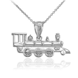 Train locomotive Charme Collier-Argent Sterling 925 moteur à vapeur Choo Choo NEUF
