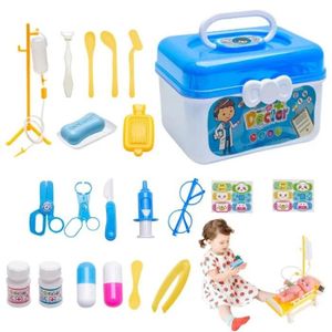 DOCTEUR - VÉTÉRINAIRE Bleu - Ensemble de jouets de docteur réalistes pour enfants, stéthoscope, jeu de simulation, 23 pièces