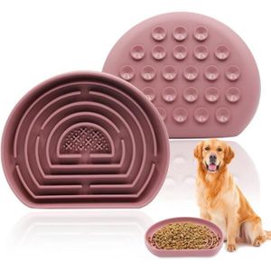 Gamelle Anti-glouton Pour Chat/chien - Silicone Avec Ventouses - Ralentit La Prise De Nourriture