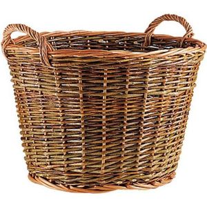 PANIER PORTE BUCHES Grande corbeille en osier brut CUT1142