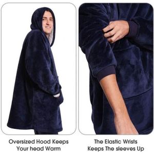 Wearable Robe couvertures Polaire en peluche à manches TV plaids Super Doux  chaud confortable Grande Sweat à capuche robes de chambr - Cdiscount Maison