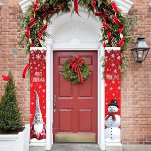 Couverture De Porte Noël En Italien Bannière De Porte Rouge Décoration à Suspendre Toile De Fond Fourniture Pour Noël Et Nouvel An