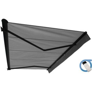 STORE - STORE BANNE  Store banne motorisé semi coffre 5x3 m gris - Stru