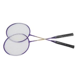 CORDAGE BADMINTON Raquette de badminton portable 2 pièces raquette de Badminton ferroalliage poignée antidérapante violet ensemble de A1