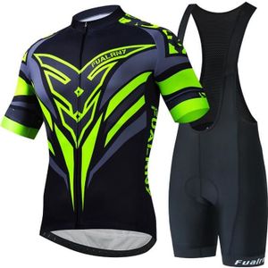 TENUE DE CYCLISME Maillot de Cyclisme Homme Manches Courtes Eté + Cuissard à Cycliste Vélo GEL Vetement de VTT é