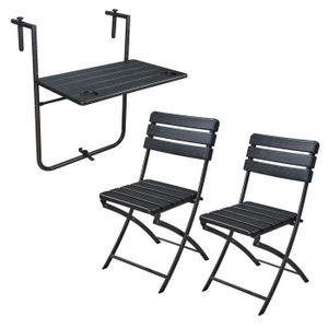 Ensemble table et chaise de jardin SVITA ensemble de meubles de balcon 3 pièces