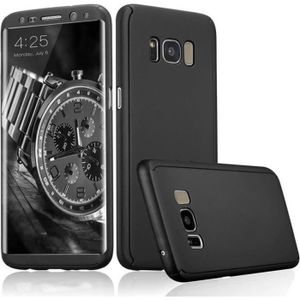 COQUE - BUMPER Coque Samsung Galaxy S8 Plus Protection Intégrale 360 + Film Verre Trempé Ecran Etui Antichoc Noir