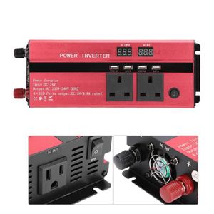 Convertisseur de tension automatique 12-24V / 220V - 350W avec prise USB  0.5 A pas cher 