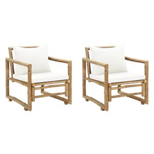 Ensemble table et chaise de jardin vidaXL Chaises de jardin 2 pcs avec coussins et or