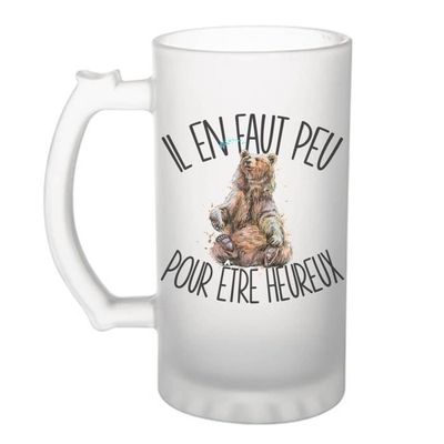 Chope à Bière 'Aigles C'est La Vie' - Verre Pinte 470 Ml, Imprimé Recto/verso, Lavable Au Lave-vaisselle